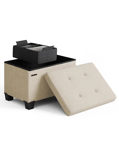 Nestl Inch Ottoman Storage Bench with Bins