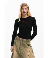 Desigual Women's Fine heart sweater
