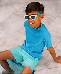 Lands' End Boys Chlorine Resistant Magic Print Short Sleeve Crew Neck UPF50 Rash Guard