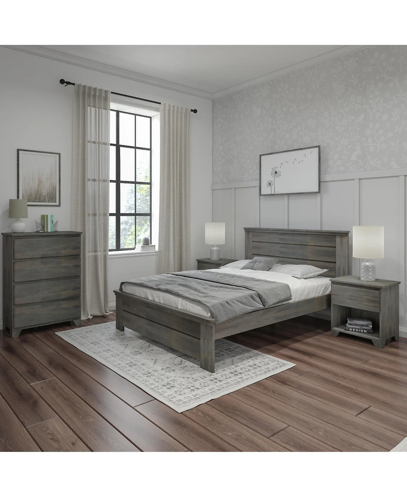 Max & Lily Farmhouse Queen Panel Bed, Pecan