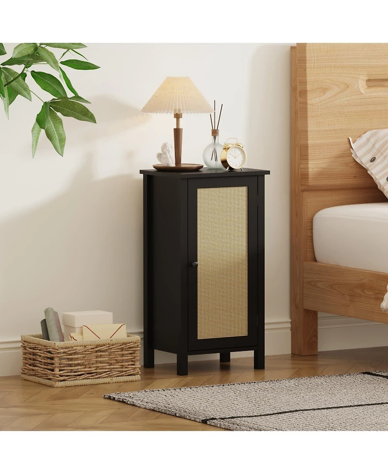 gaomon Nightstand for Bedroom, 16 Farmhouse Boho Wood Bedside Table with Drawer, Steady Legs, Storage Accent