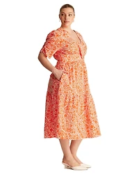 Estelle Plus Dreamaya Tiered V-neck Fit Flare Midi Dress