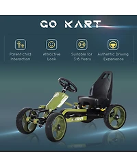 Aosom Go Kart for Kids with Adjustable Seat for 3-6 Years Old,