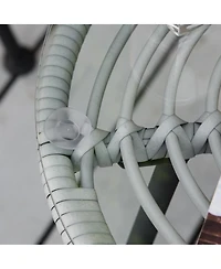 Outsunny 3 Piece Patio Set, Pe Rat Table and Chairs,