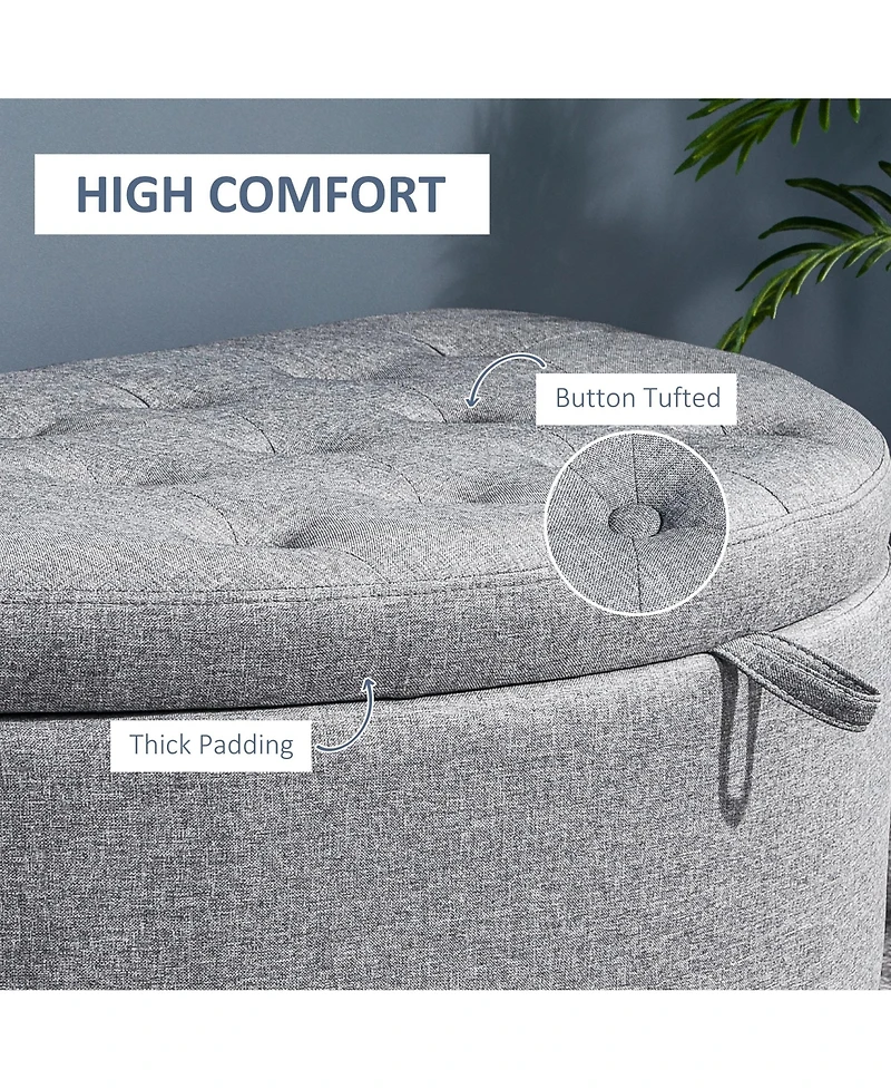 Homcom Fancy Living Room Decor Soft Fabric Chair Ideal for Toy Box, Shoe Bench