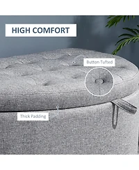 Homcom Fancy Living Room Decor Soft Fabric Chair Ideal for Toy Box, Shoe Bench