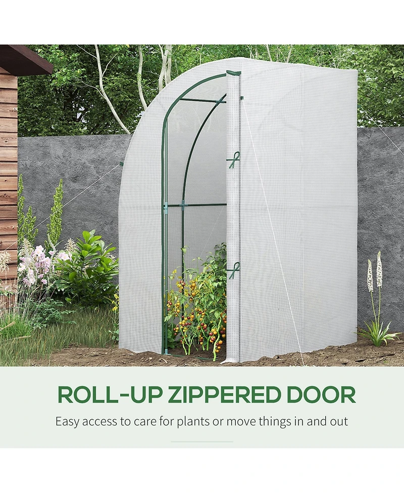 Outsunny 5' x 4' x 7' Outdoor Walk-in Lean-to house, Pe Cover,