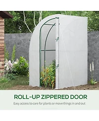 Outsunny 5' x 4' x 7' Outdoor Walk-in Lean-to house, Pe Cover,
