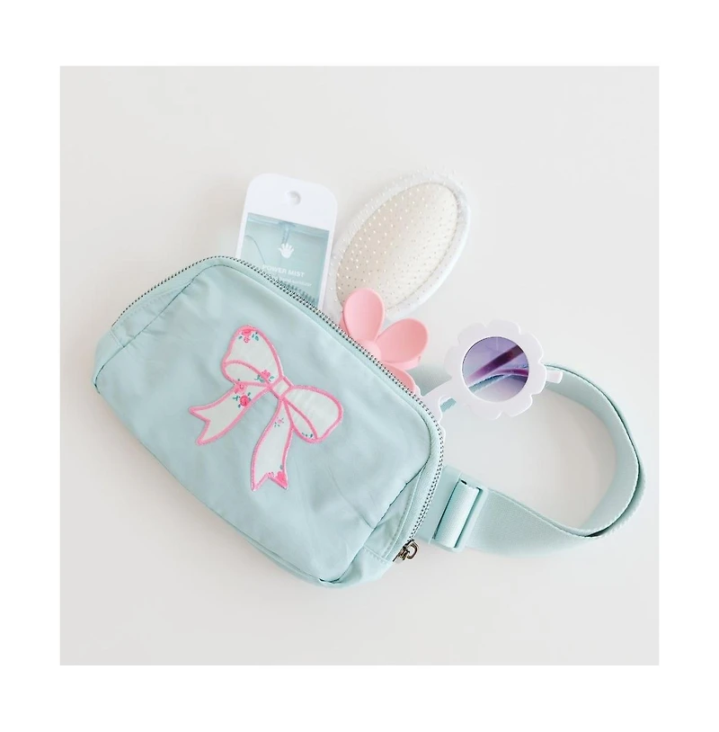 Sweet Wink Sky Floral Bow Patch Belt Bag