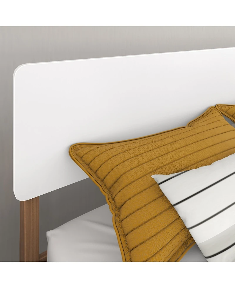 Max & Lily Mid-Century Modern Queen Platform Bed for Kids, Solid Wood