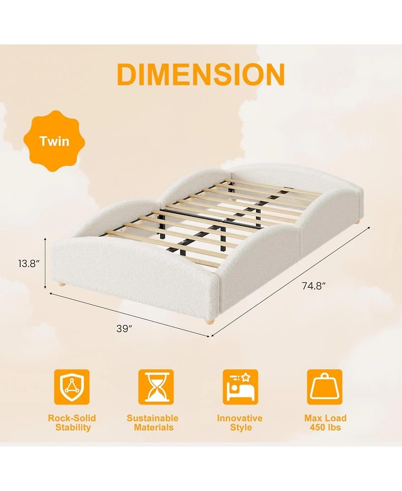 gaomon Twin Upholstered Floor Bed for Kids