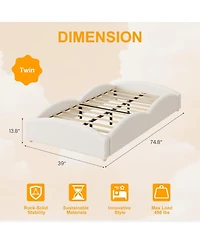 gaomon Twin Upholstered Floor Bed for Kids