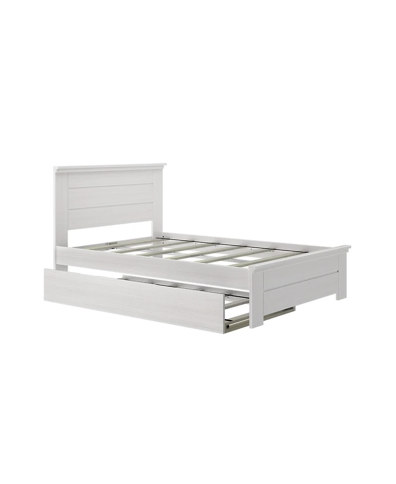 Max and Lily Full Bed Frame with Trundle, Solid Wood Platform