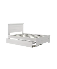 Max and Lily Full Bed Frame with Trundle, Solid Wood Platform