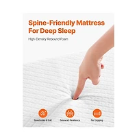 Sugift Folding Rollaway Bed with 5 in Foam Mattress, Twin Size Portable Roll Away Bed Frame, 450 lbs Capacity