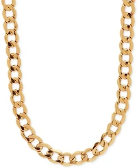 Lightweight 22" Curb Link Chain Necklace (7mm) in 10k Gold