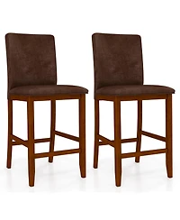 Slickblue Set of 2 Counter Height Bar Stools with Upholstered Seat
