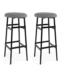 Slickblue Modern Bar Stools Set of 2 with Metal Frame and Footrest, Counter Height Seating
