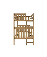 Max & Lily Solid Wood Twin over Bunk Bed with Ladder on End