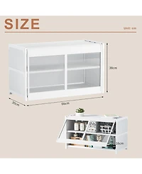 Homlux Hausource Decorative Storage Cabinet Accent Display Cabinet with Adjustable Shelves