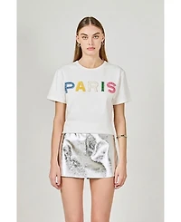 endless rose Women's Patch Embroidered T Shirt