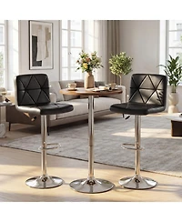 Gymax Bar Stools Set of 4 Adjustable Swivel Barstools w/Back and Footrest for Kitchen