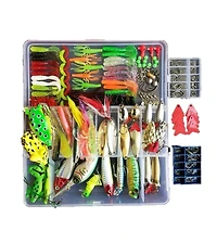 Gnuadz 275pcs Fishing Lure Kit Frogs Spoons Grasshoppers Bass Trout