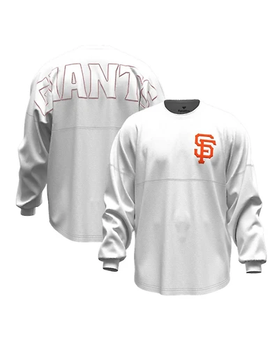 Fanatics Women's White San Francisco Giants Baseball Stitch Spirit Jersey Long Sleeve T-Shirt