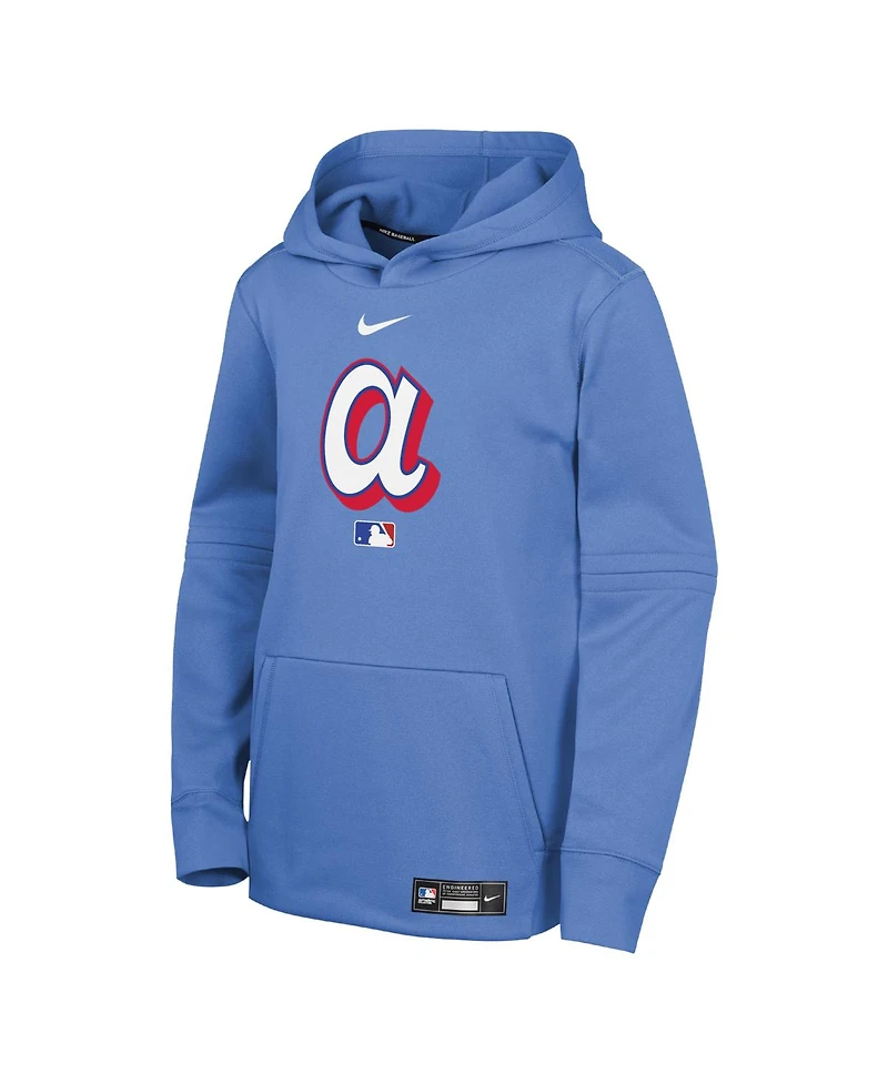 Nike Big Boys and Girls Powder Blue Atlanta Braves 2026 City Connect Authentic Collection Therma-fit Hoodie