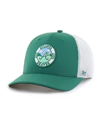 '47 Brand Men's Kelly Green/White Atlanta Braves Elevated Greens Adjustable Trucker Hat