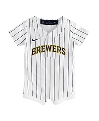 Nike Baby Boys and Girls White Milwaukee Brewers Alternate Replica Romper Jersey