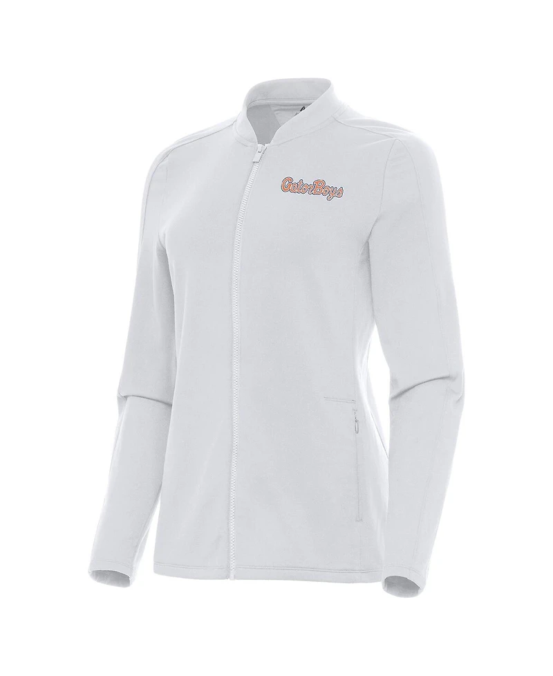 Antigua Women's White Florida Gators GatorBoys Continual Full-Zip Jacket
