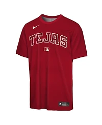 Nike Big Boys and Girls Red Texas Rangers 2026 City Connect Authentic Collection Velocity Dri-fit T-Shirt