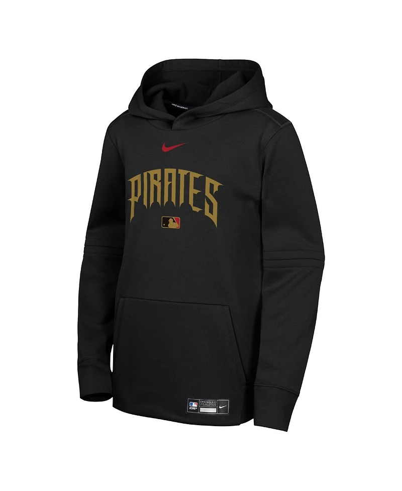 Nike Big Boys and Girls Black Pittsburgh Pirates 2026 City Connect Authentic Collection Therma-fit Hoodie