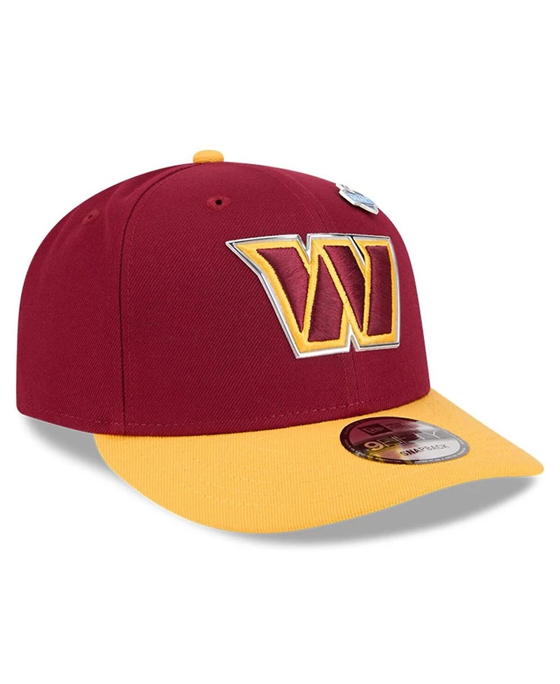 New Era Big Boys and Girls Burgundy/Gold Washington Commanders 2026 Nfl Draft Pre-Curved 9FIFTY Snapback Hat