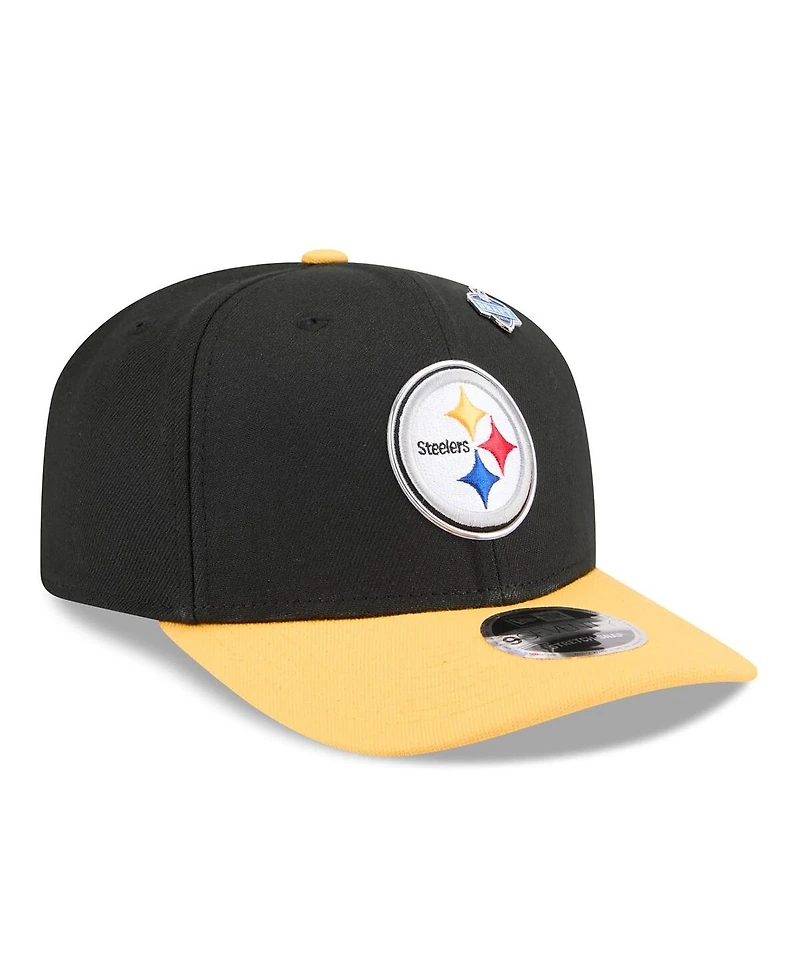 New Era Men's Black/Gold Pittsburgh Steelers 2026 Nfl Draft 9SEVENTY Adjustable Hat