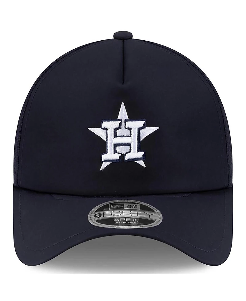 New Era Men's Navy Houston Astros 2026 Batting Practice Apex 9FORTY Adjustable Trucker Hat