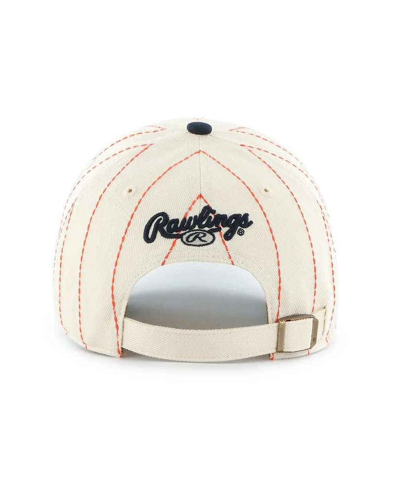 '47 Brand x Rawlings Men's Natural/Navy Detroit Tigers Pinstripe Clean Up Adjustable Hat