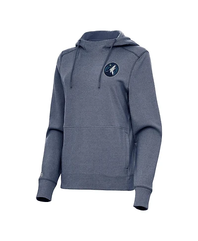 Antigua Women's Heather Navy Minnesota Timberwolves Justice Pullover Hoodie