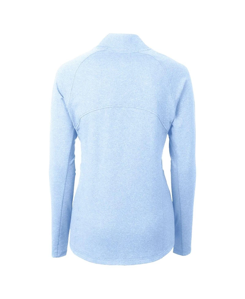 Cutter & Buck Women's Heather Powder Blue Detroit Tigers Raglan Adapt Eco Knit Full-Zip Jacket