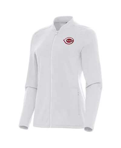 Antigua Women's White Cincinnati Reds Continual Full-Zip Jacket