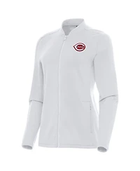 Antigua Women's White Cincinnati Reds Continual Full-Zip Jacket