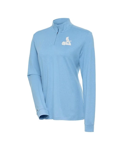 Antigua Women's Light Blue St. Louis Cardinals Mentor Quarter-Zip Pullover Top