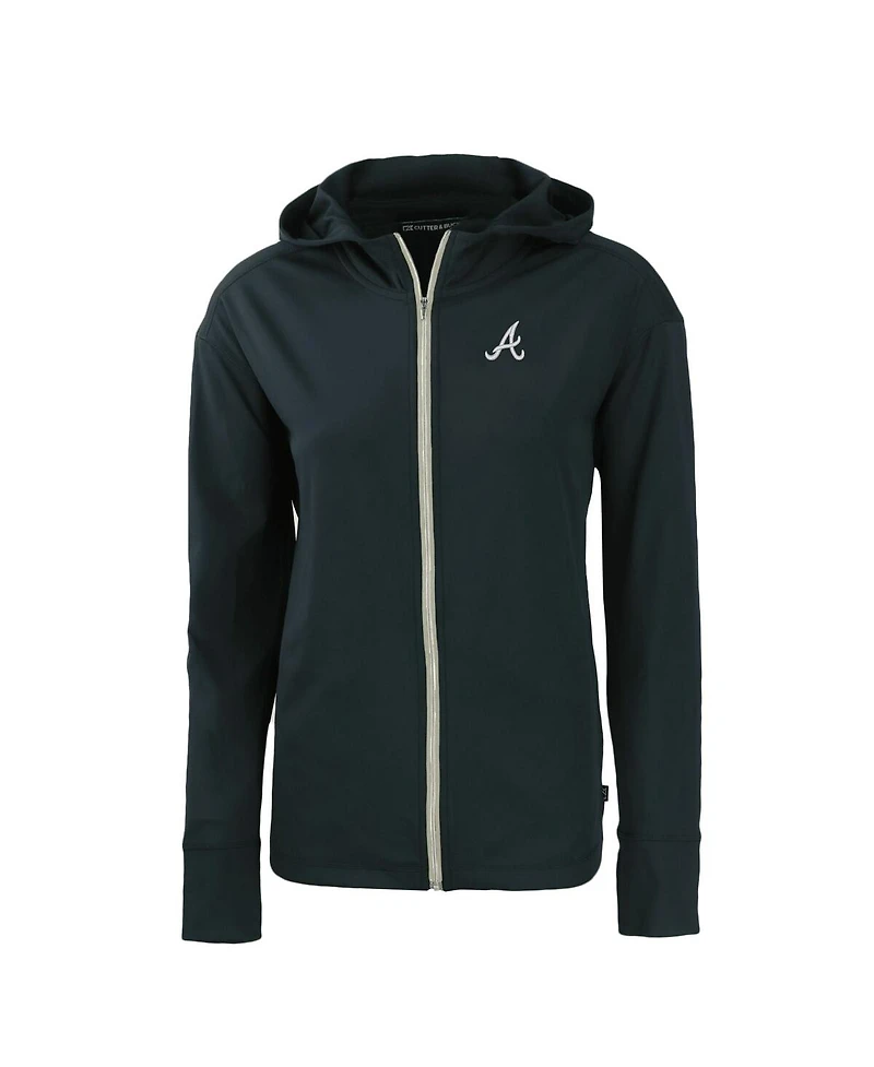 Cutter & Buck Women's Navy Atlanta Braves Daybreak Eco Full-Zip Hoodie