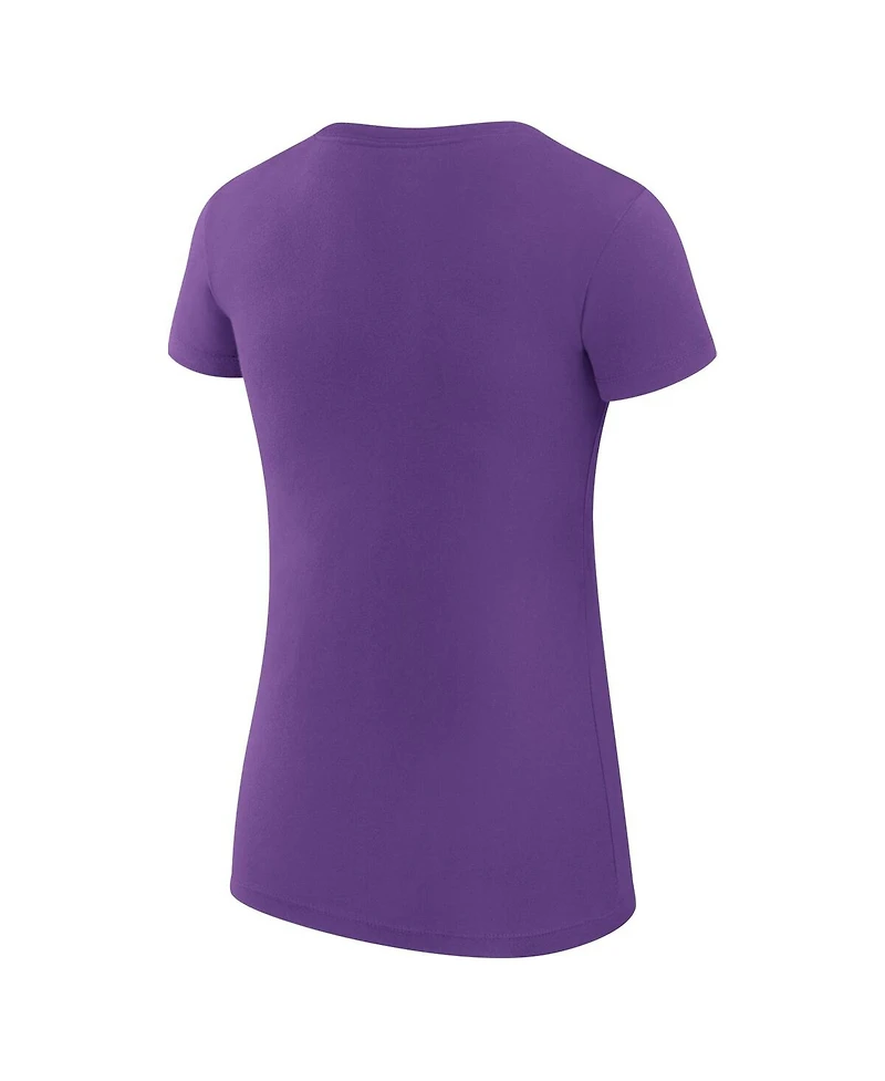 G-iii 4Her by Carl Banks Women's Purple Charlotte Hornets Super-Slim Fit Lightweight Filigree Logo T-Shirt