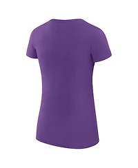 G-iii 4Her by Carl Banks Women's Purple Charlotte Hornets Super-Slim Fit Lightweight Filigree Logo T-Shirt