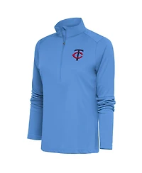 Antigua Women's Light Blue Minnesota Twins Tribute Half-Zip Pullover Top