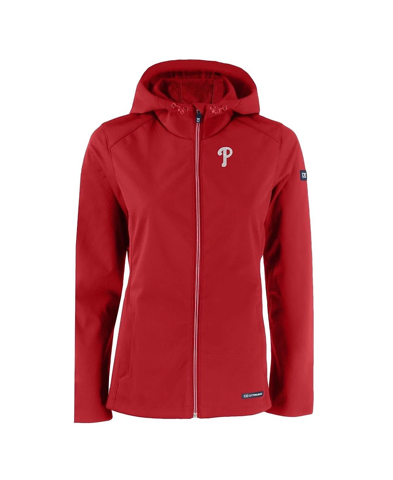 Cutter & Buck Women's Red Philadelphia Phillies Evoke Eco Softshell Full-Zip Jacket