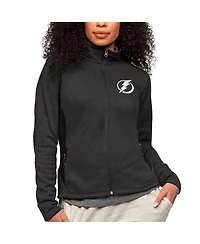 Antigua Women's Heather Black Tampa Bay Lightning Primary Logo Course Full-Zip Jacket
