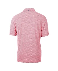 Cutter & Buck Men's Red Atlanta Braves Americana Logo Virtue Eco-Pique Botanical Polo Shirt